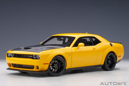 AUTOart 2018 Dodge Challenger SRT Hellcat Widebody - Yellow Jacket/Satin Black Painted Hood (1:18)