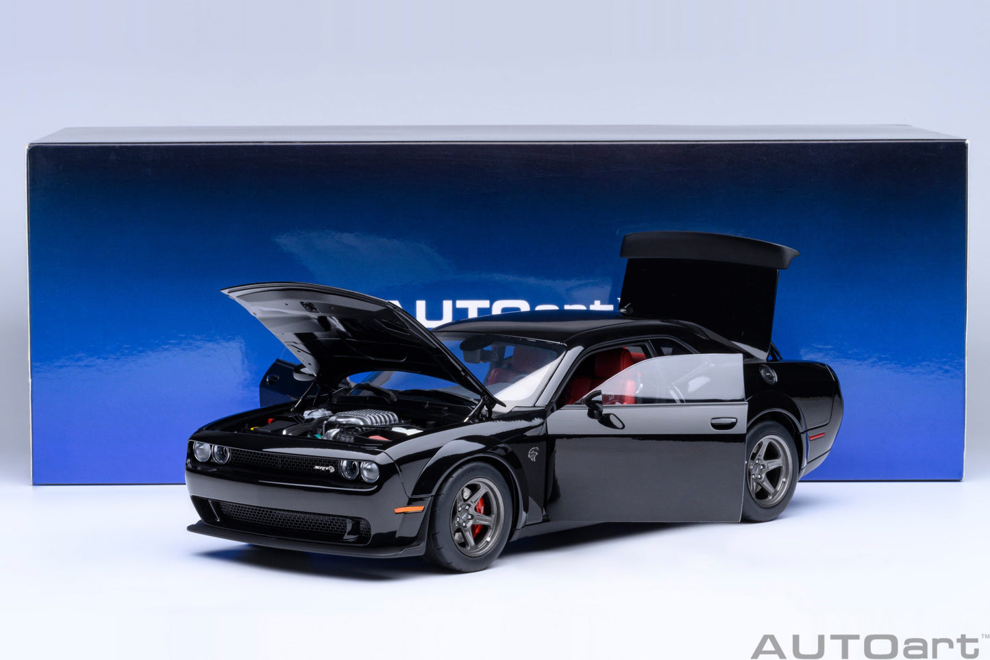 AUTOart 2023 Dodge Challenger SRT Super Stock - Pitch Black (1:18)