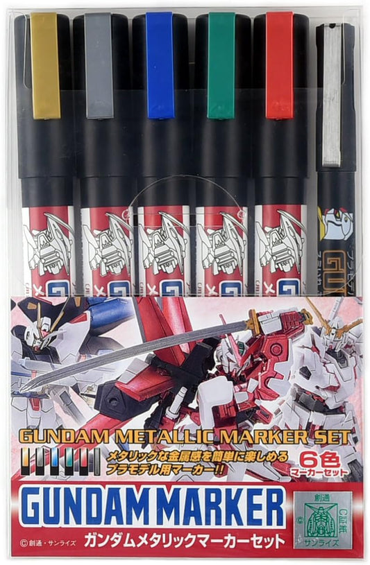 Mr. Hobby Gundam Marker - Gundam Metallic Marker Set - 6 Colors