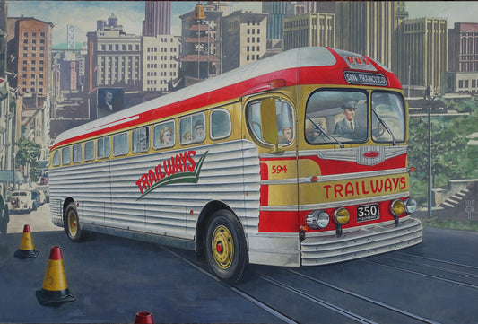 Roden 1947 GMC PD-3751 Silverside Trailwagon Trailways Company Bus (1:35)