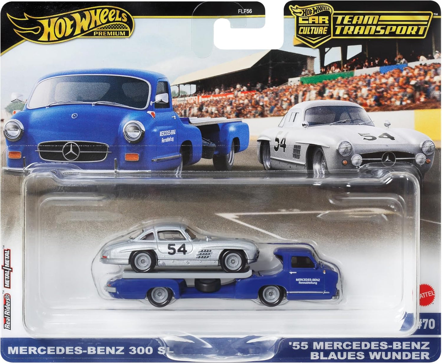Hot Wheels Car Culture Team Transport Mercedes-Benz 300 SL & 1955 Mercedes-Benz Blaues Wunder (1:64)