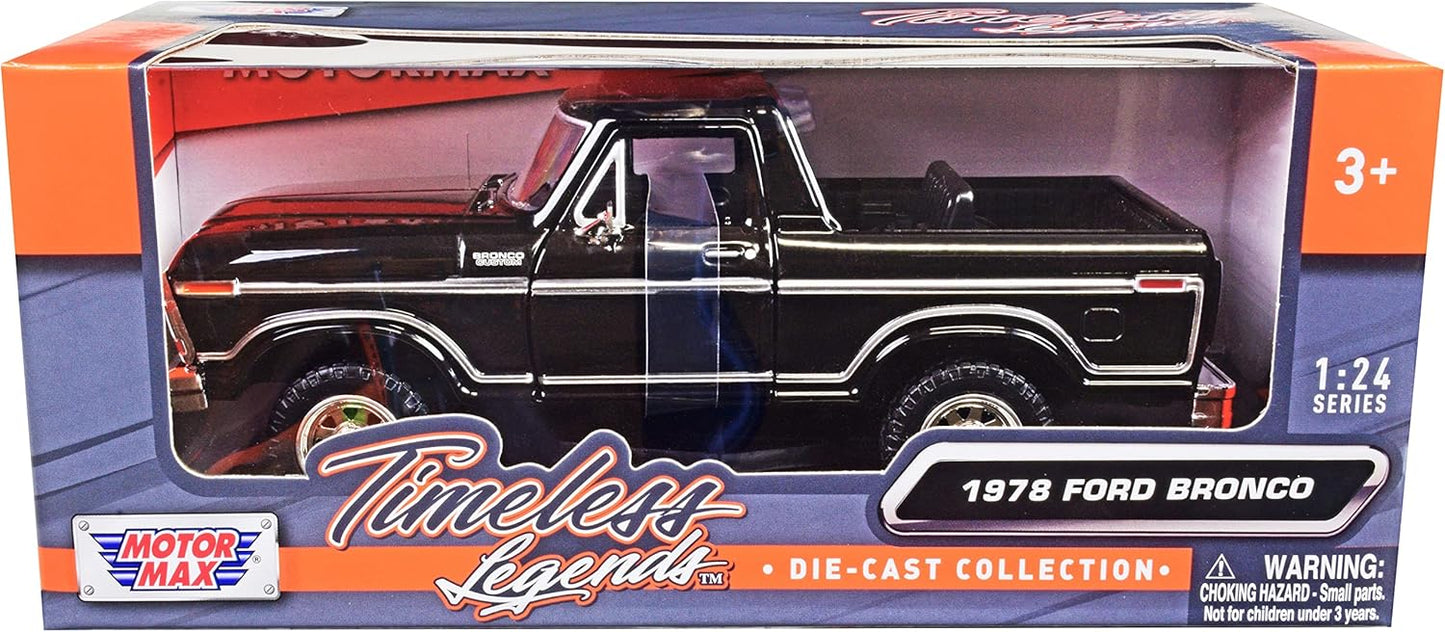 Motor Max Timeless Legends 1978 Ford Bronco - Black (1:24)