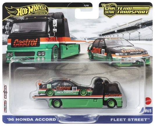 Hot Wheels Premium Car Culture Team Transport 1996 Honda Accord and Fleet Street (1:64)
