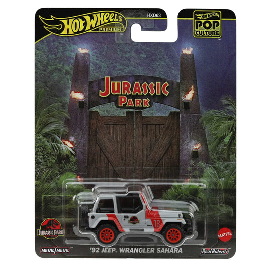 Hot Wheels Premium Pop Culture Jurassic Park 1992 Jeep Wrangler Sahara (1:64)