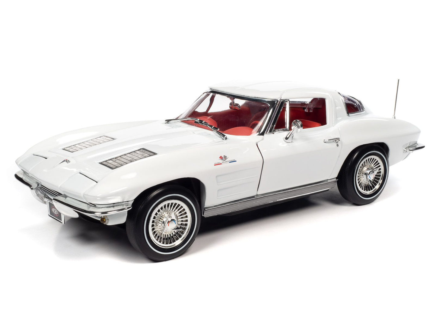 Auto World 1963 Chevy Corvette Z06 MCACN - Ermine White with Red interior (1:18)