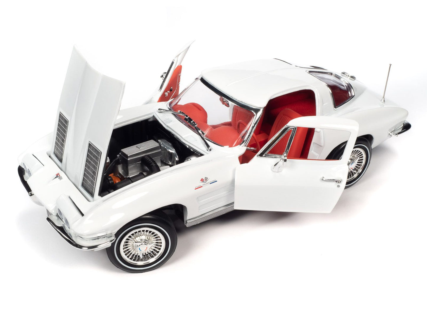 Auto World 1963 Chevy Corvette Z06 MCACN - Ermine White with Red interior (1:18)