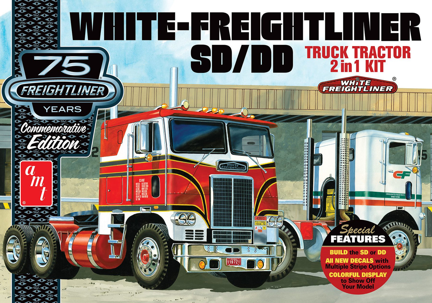 AMT White Freightliner SD/DD Truck Tractor (1:25)