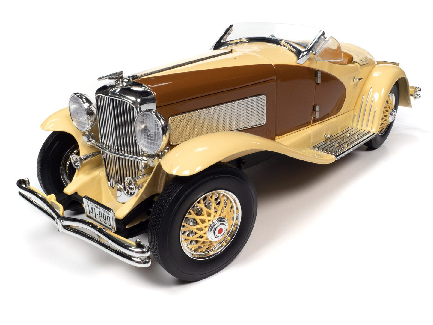 Auto World 1935 Duesenberg SSJ Speedster - Yukon Gold & Chocolate Brown (1:18)