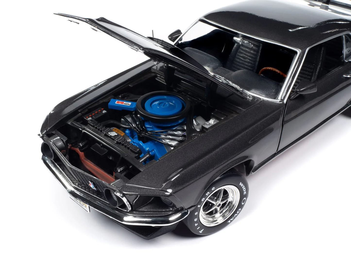 Auto World John Wick 1969 Ford Mustang - Hitman Gray Metallic with Flat Black Stripes (1:18)
