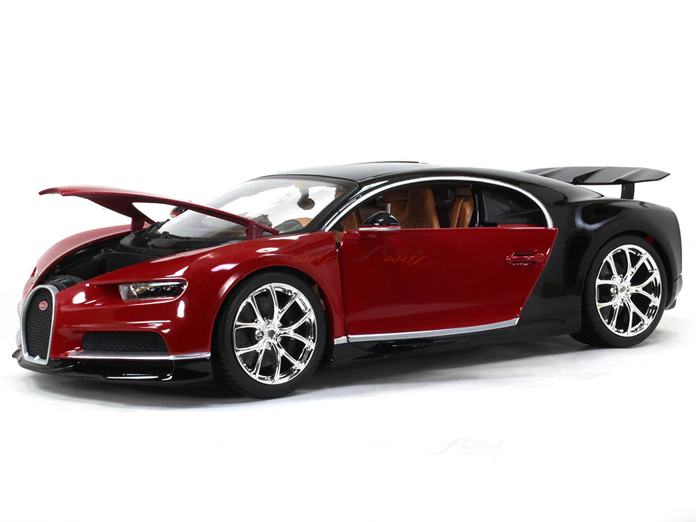 Maisto Special Edition Bugatti Chiron - Red/Black with Chrome (1:18)