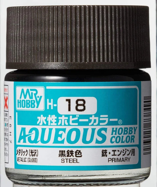 Mr. Hobby Aqueous Hobby Color H18 - Metallic Steel (10ml)