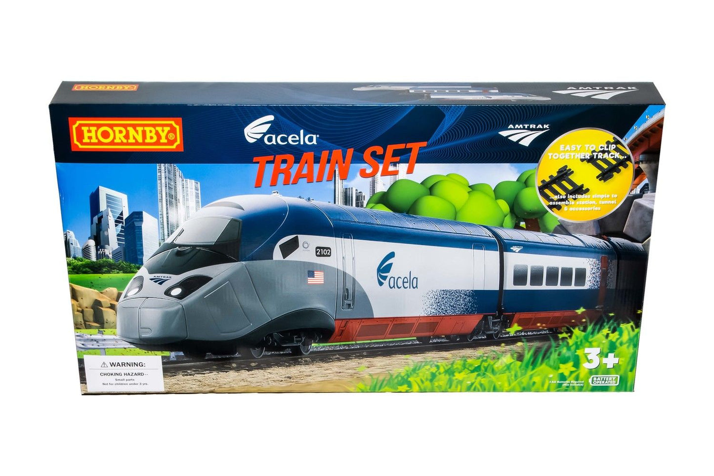 Hornby Amtrak acela Battery Operated Train Set (HO Scale)