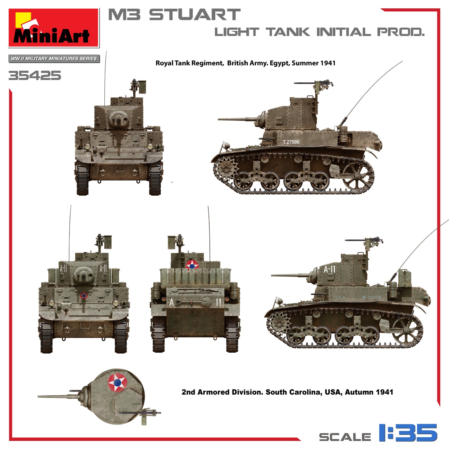 MiniArt M3 Stuart Light Tank Initial Production (1:35)