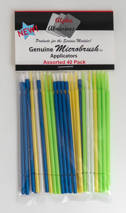 Alpha Abrasives Assorted Genuine Microbrush Applicators (40 Pack)