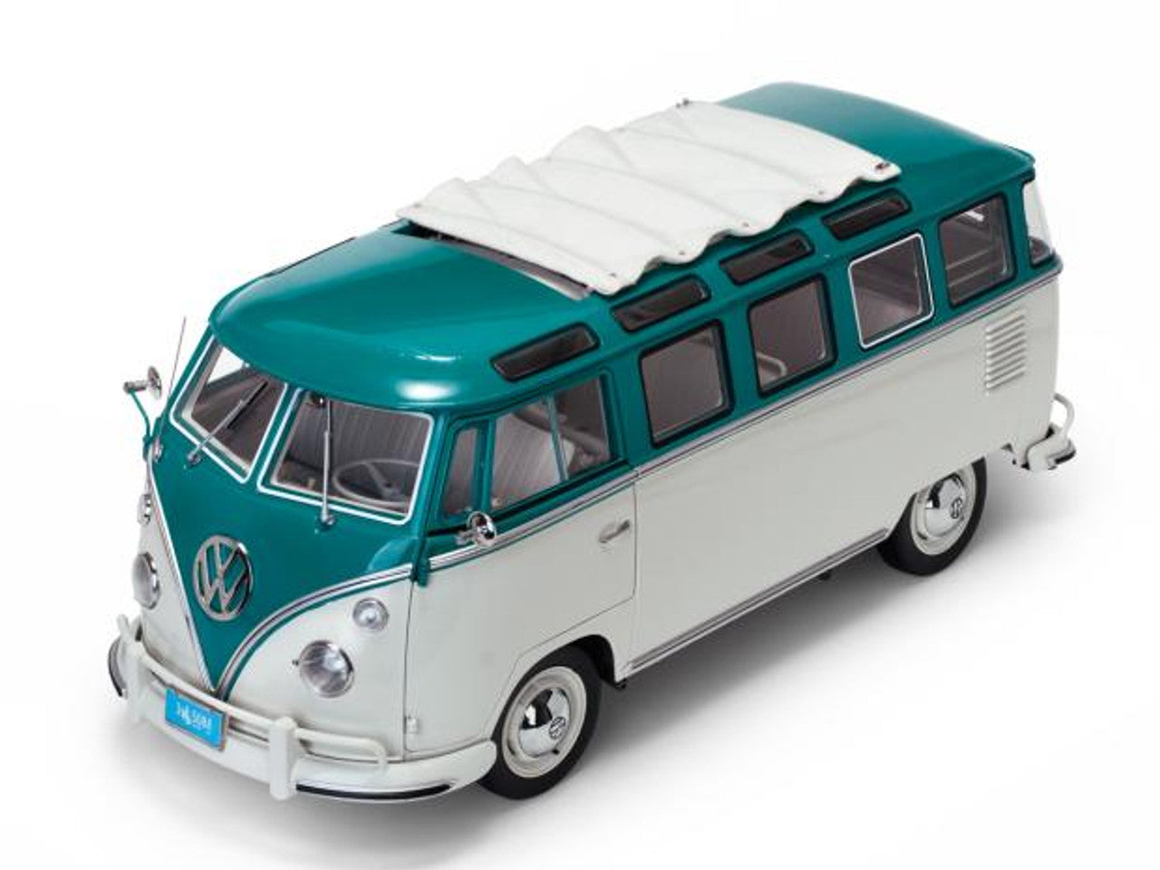 Sun Star 1962 Volkswagen Samba Bus - Blue/Beige Grey (custom) (1:12)