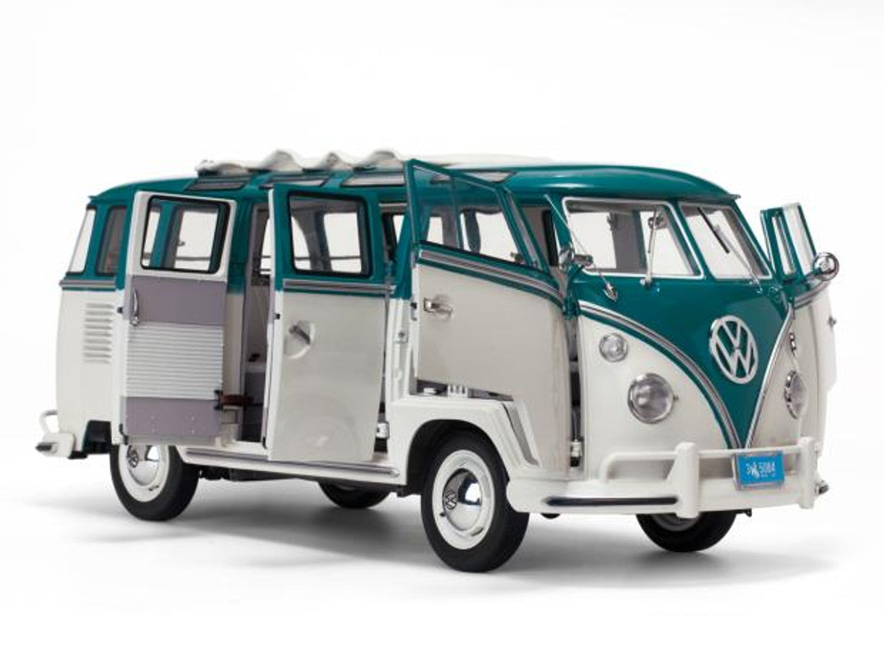 Sun Star 1962 Volkswagen Samba Bus - Blue/Beige Grey (custom) (1:12)