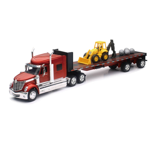 New-Ray International Lonestar Flatbed with Front Loader & Rocks (1:32)