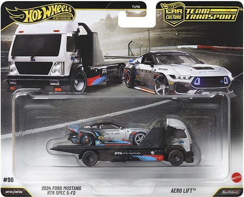 Hot Wheels Premium Car Culture Team Transport 2024 Ford Mustang RTR Spec 5-FD & Aero Lift (1:64)