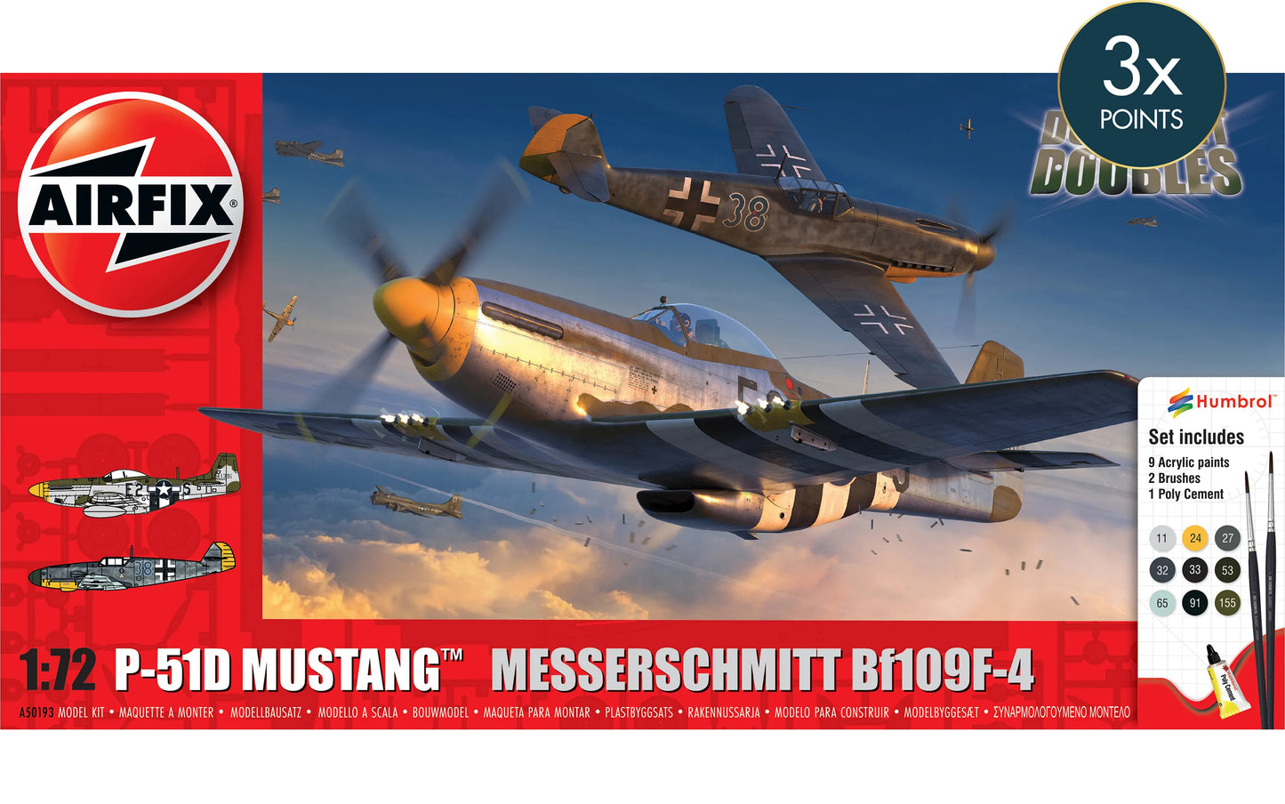 Airfix Dogfight Doubles P-51D Mustang and Messerschmitt Bf109F-4 (1:72)