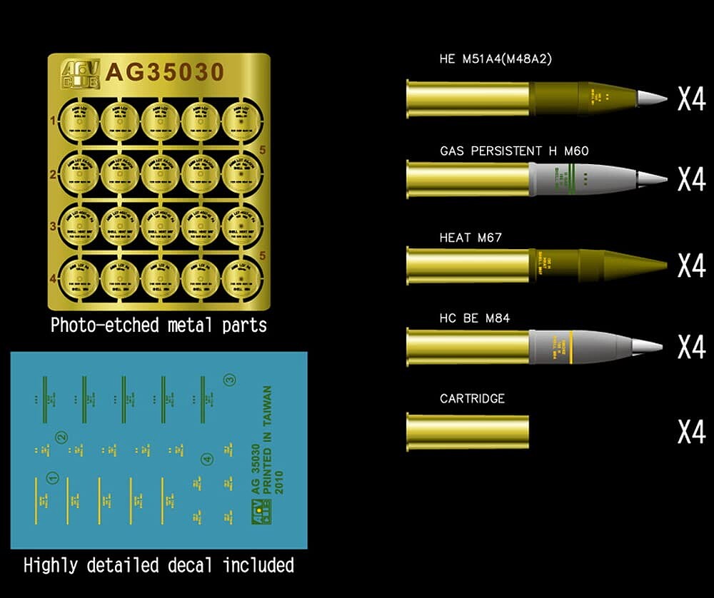AFV Club U.S. 105mm Howitzer Ammo Set (1:35)