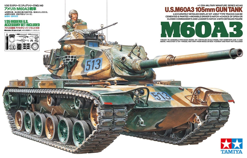 Tamiya U.S. M60A3 105mm Gun Tank (1:35)