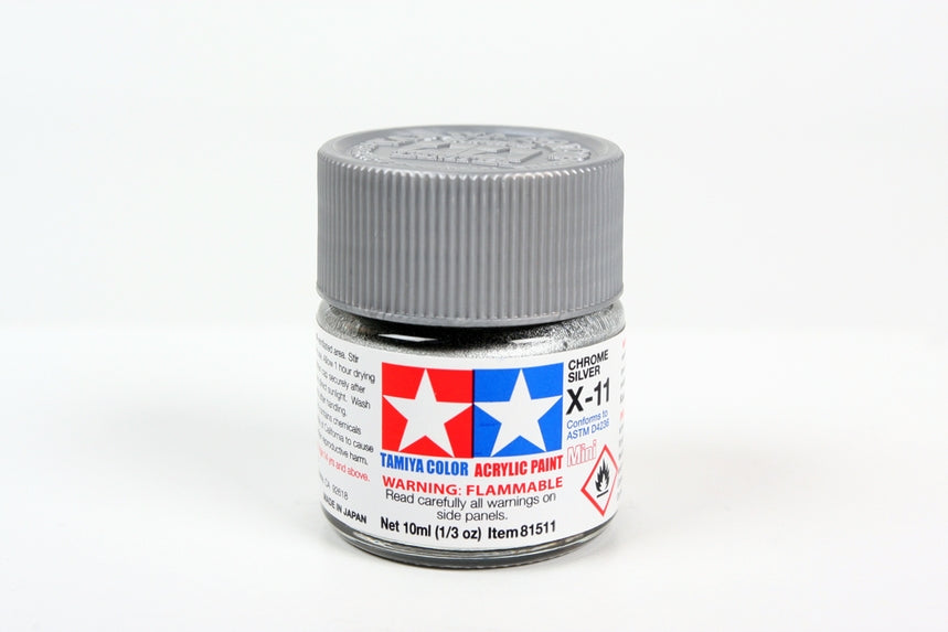 Tamiya Acrylic Mini X-11 Chrome Silver (10ml)