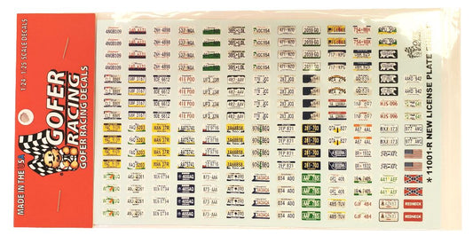 Gofer Racing Decals - License Plate Sheet (1:24 & 1:25)