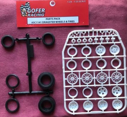 Gofer Racing Parts Pack - Dragster Wheels & Tires (1:24 & 1:25)