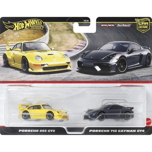 Hot Wheels Car Culture Porsche 993 GT2 and Porsche 718 Cayman GT4 (1:64)