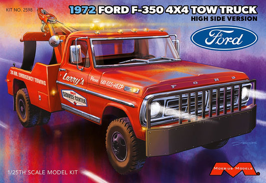 Moebius Models 1972 Ford F-350 4X4 Tow Truck - High Side Version (1:25)