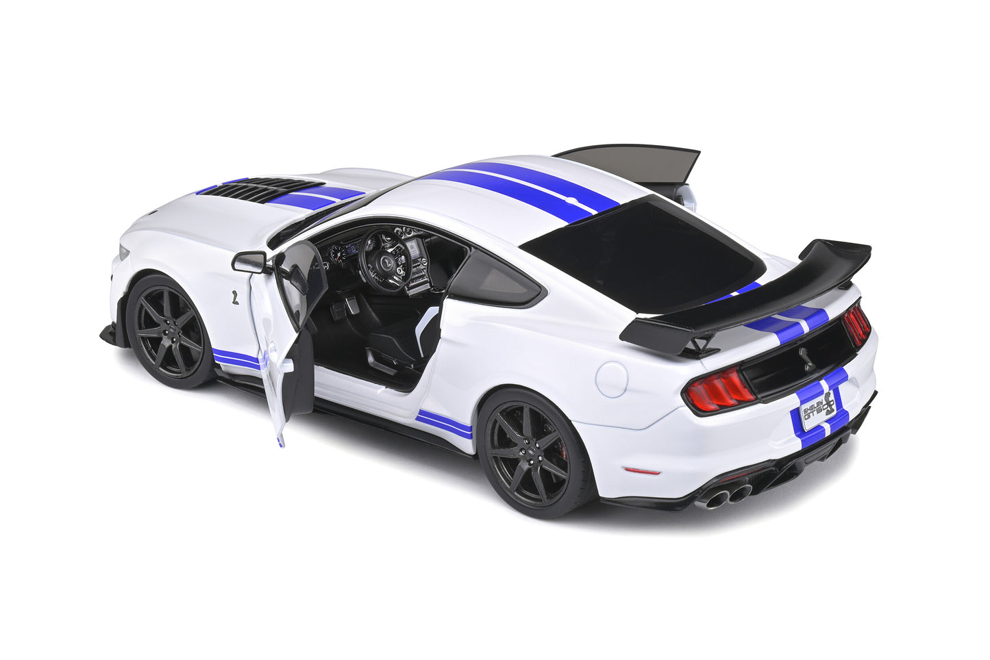 Solido 2020 Ford Shelby GT500 Fast Track - Oxford White with Blue Stripes (1:18)