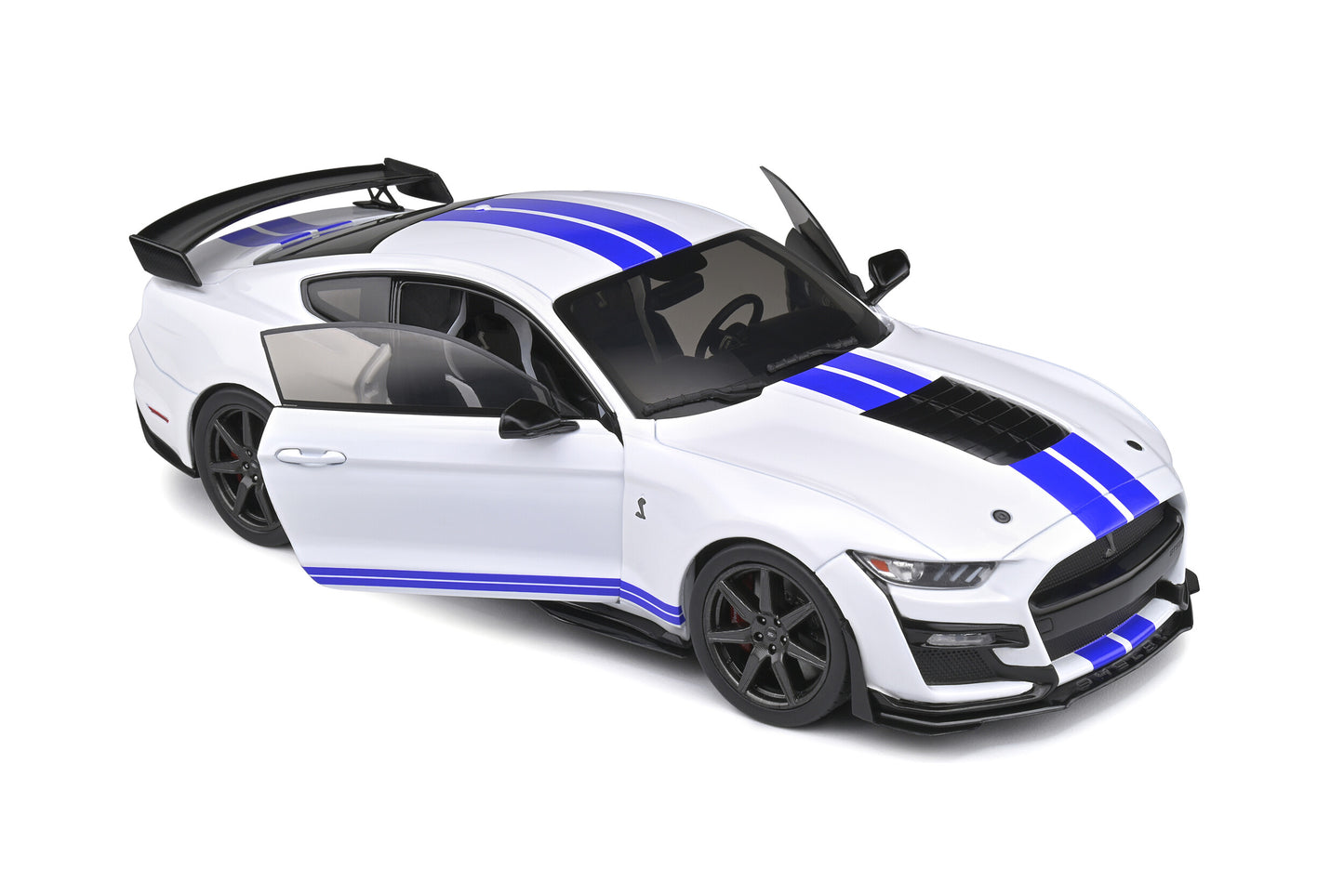 Solido 2020 Ford Shelby GT500 Fast Track - Oxford White with Blue Stripes (1:18)