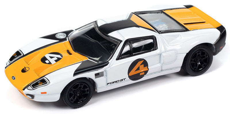 Johnny Lightning 2005 Ford GT - Custom White with Black and Orange (1:64)