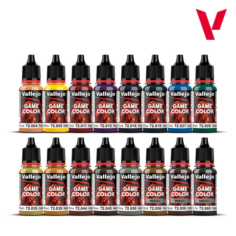 Vallejo Game Color Set - Advanced - 16 Colors (18ml Each)