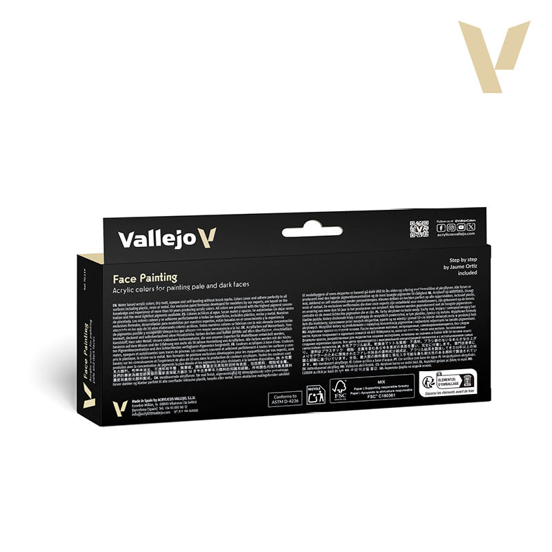 Vallejo Figure Color Series Face Painting Set - 8 Colors (18ml Each)