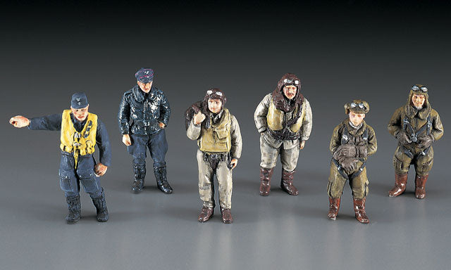 Hasegawa W.W. II Pilot Figure Set (Japanese, German, U.S./British Pilot Figures) (1:48)